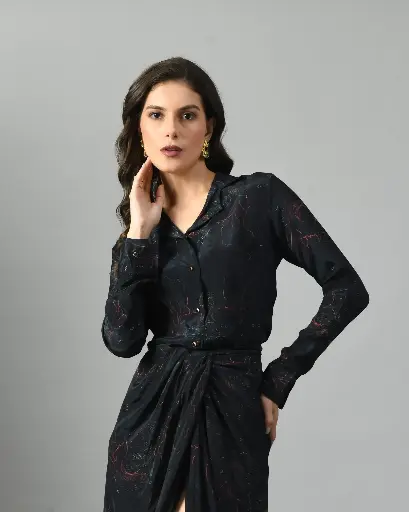 Alice in wondersea crepe shirt
